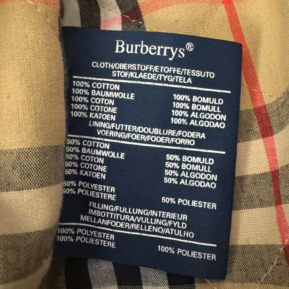 Burberrys® Beige Tan Check Lined Coat Label Detail - Picture 3 of 5